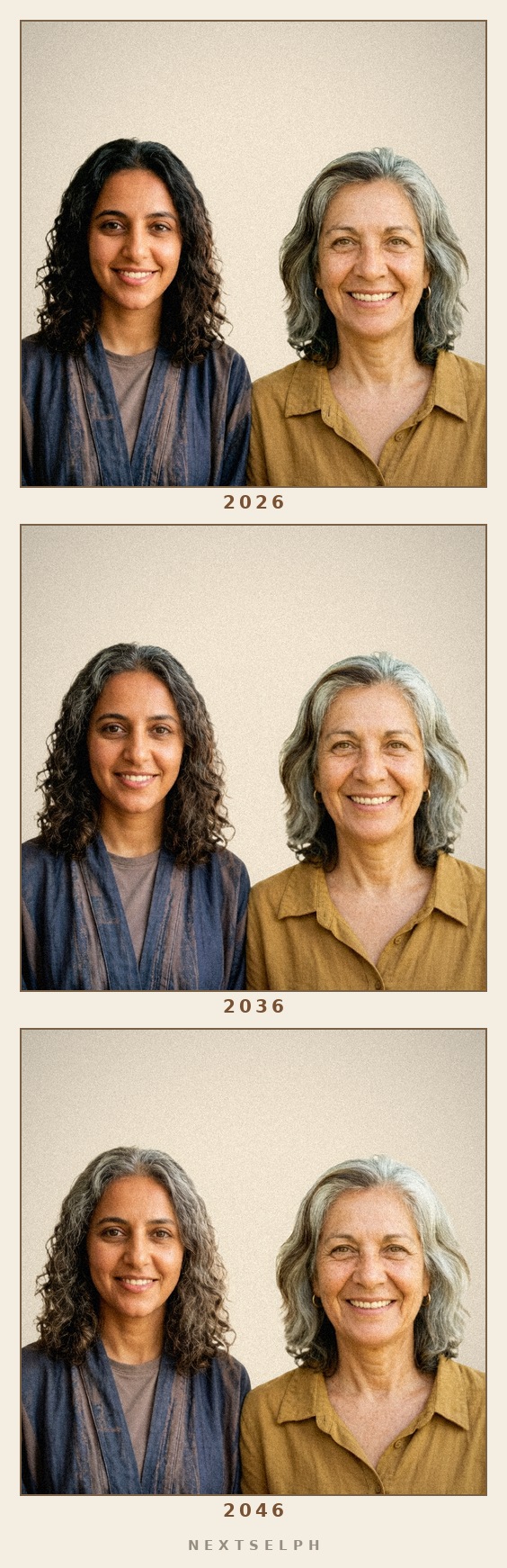 A real reel from this experience: two people across twenty years, shown in full
